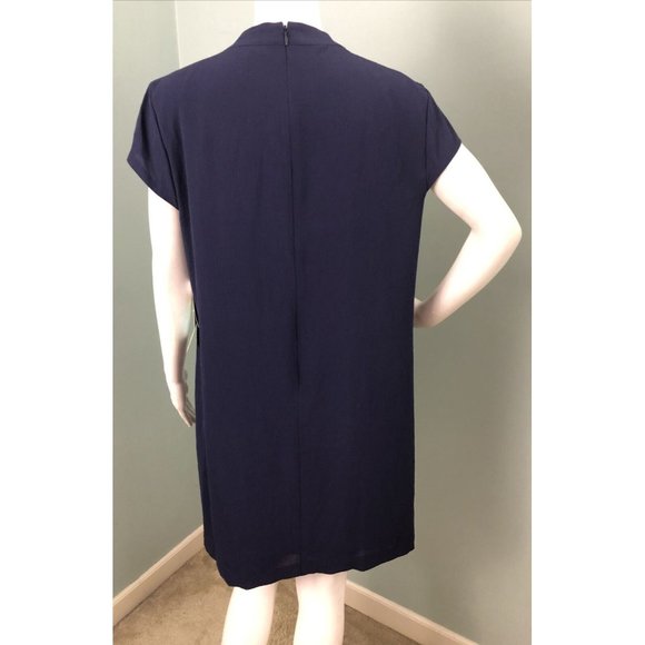 NWT Women's CeCe by Cynthia Steffe Purple Twist Neck Shift Dress Sz 14 - Picture 9 of 11